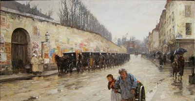 A Shower, Rue Bonaparte by Childe Hassam